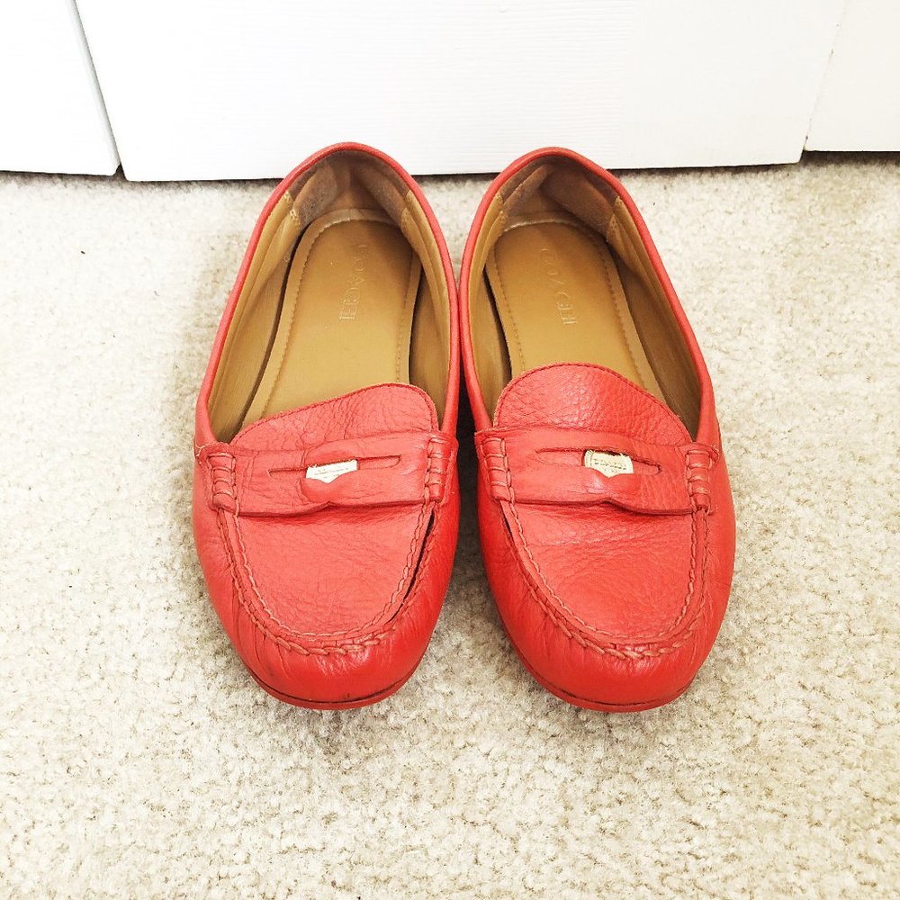 Coach | Red Penny Loafer Shoes